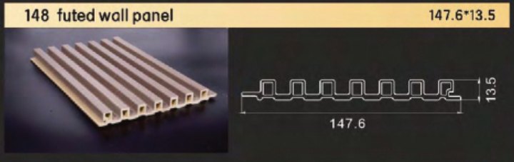 Рейка 148 fluted — 147,6×13,5 мм, ДПК Декоплитер